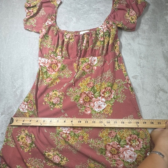 Auguste the Label Bonnie Beachside Floral Peach Pink Yellow Green Mini Dress 4 - Picture 13 of 16